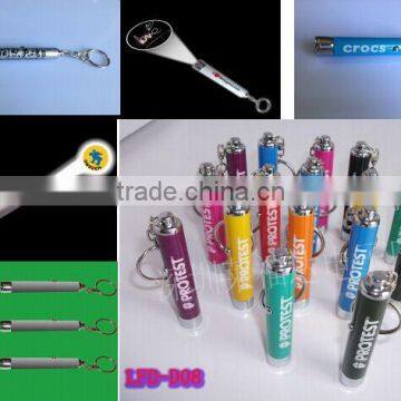 metal led customed logo keychain led battery projector keyring to advertising