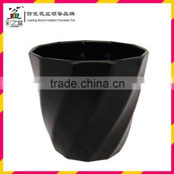 Unique appearance twill line shape melamine flower pots MX1203-1