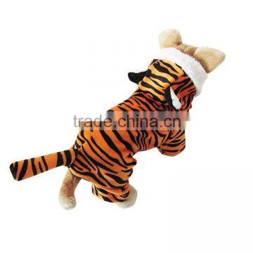 Yellow Dog Tiger Clothes with Warp-knitted Velvet fit for Spring Autumn and Winter