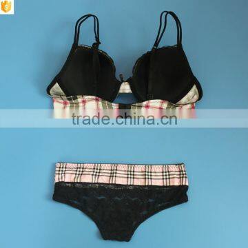 Hot Underwear Online Shopping and Plaid Nylon Bra Made in China photo-6