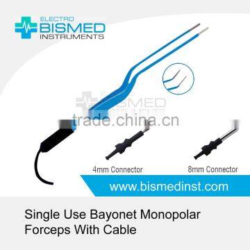 Single Use Bayonet Monopolar Forceps With Cable