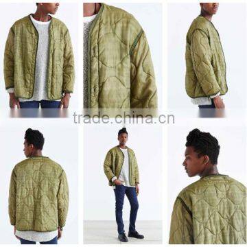 fashion 100% polyester wholesale men quilted bomber jacket custom