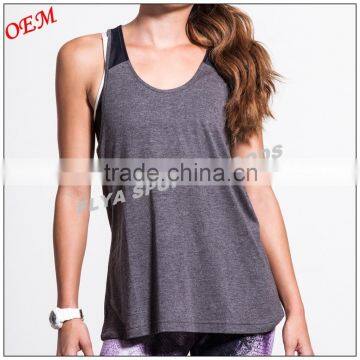 2016 new style open back cowl detail womens fitness tank tops                        
                                                Quality Choice