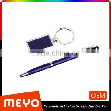 Elegant click pen ball point pen and plate key clip chain gift box