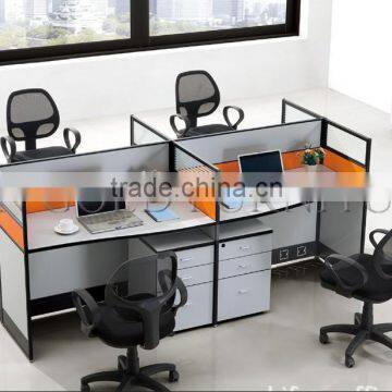 linear shape 4 person office workstation cubicle (SZ-WS223)