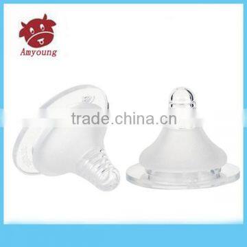 wide mouth transparent silicone baby feeding bottle nipple