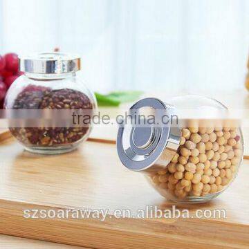 Reusable mason jar lid with screw cap food grade clear glass pot