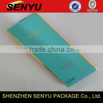 Gold Foil Stamping Custom Printed Blue Paper Sleeve for Packaing Boxes