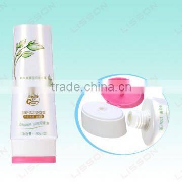 D19 120ml-300ml Female Cream Oval Tube With Double Color Flip-top Cap