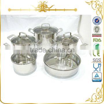 Straight body stainless steel cookware set with newest design handle and knob MSF-3994