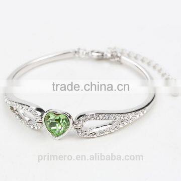 Love Gifts Austrian Crystal Rhinestones Heart Angel Wings Bracelet Bangle Jewelry photo-5