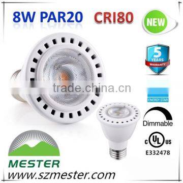 50W Equivalent UL CUL ES approved LED PAR20 8Watt 3000K