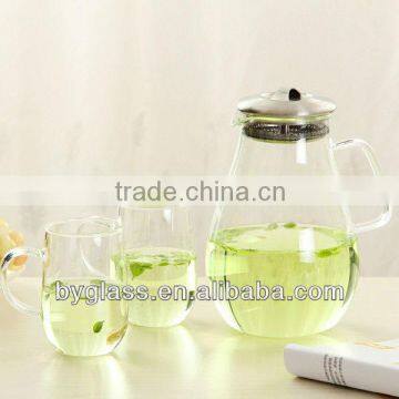 hand made clear glass water jug