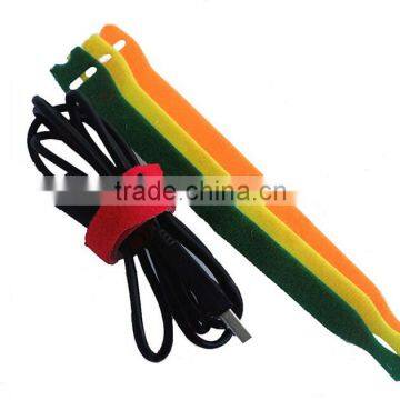 Nylon colorful back to back hook and loop wire cable tie