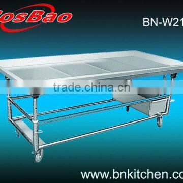 Hotel equipment supplies stainless steel sea food worktable