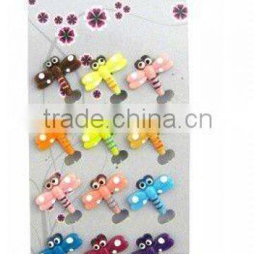 12 PCS FASHION DRAGONFLY PLASTIC BARRETTE