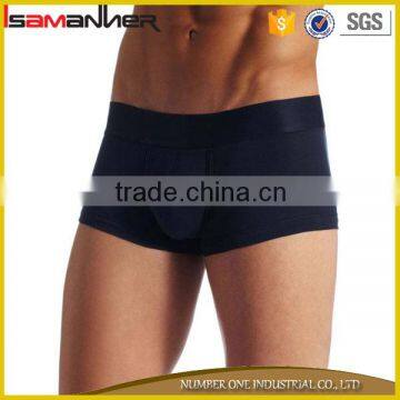 Pure color black and white men cotton boxer shorts underwear