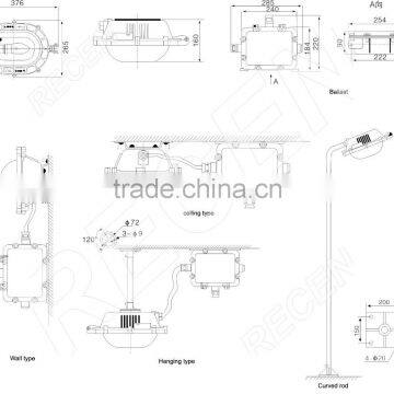IP65 100 Watt Manufacture 3 Years Warranty Durable Aluminum Integrated 150w Industrial MH/HPS Explosion Proof Lighting Fixture photo-2