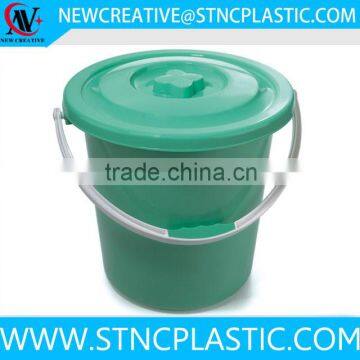 factory price plastic water bucket with handle and lid 17L