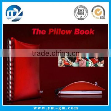 2015 New design PVC inflatable pillow notebook spiral binding