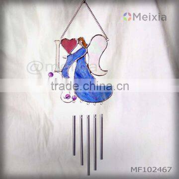 MF102818 china wholesale tiffany style stained glass angel wind chime wall hanging for home decoration item