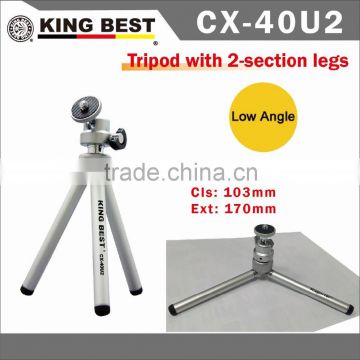 KINGBEST low angle tripod /Tripod with 2-section legs / Mini Tripod for Camera / Low Angle Shoot / Mini Tripod