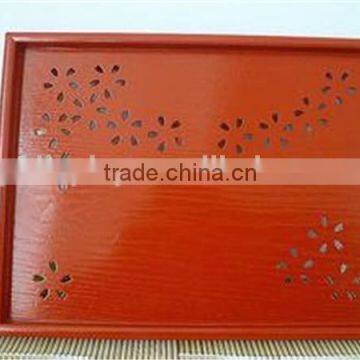 2015 New product natural acacia wood serving tray /wooden tray groove