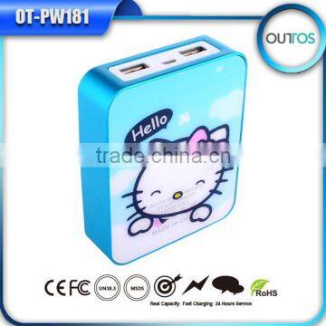 Cute cartoon design high capacity 18650 battery charger li ion power bank