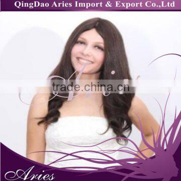 16" #1b Natural Straight slavic remy human hair lace wig