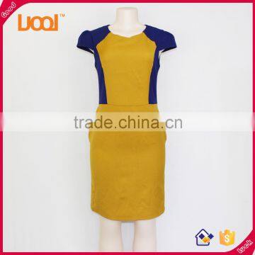 Newest modest ladies office wear elegant casual dresses 2016