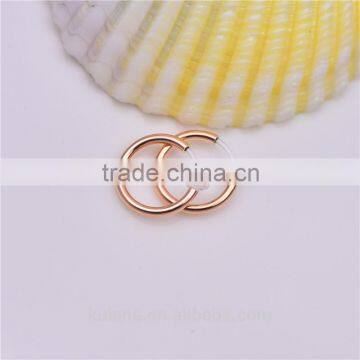 13mm Rose Gold Clip On Spring Hoop earring with plastic clip factory direct