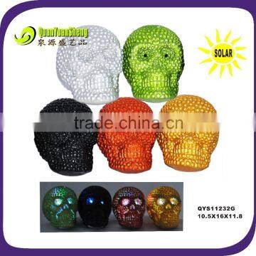 Resin Halloween Skull LED Color Changing Figurines