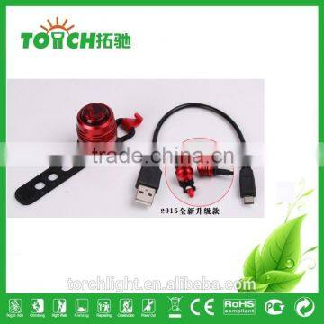 LED Decorative Bike Light USB Rechargerable LED Aluminum Rear Front and Tail Bike Light photo-4