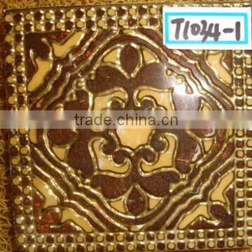 T1034-1 SIZE 80*80MM HOT SALE &NEW GOLDEN AND POLISHED DECORATION CHINA CRYSTAL WALL CERAMIC TACO tile