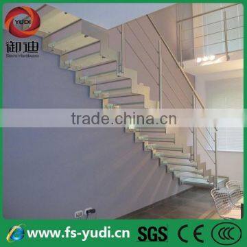 Steel Glass Straight Stairs, Steel Staircase, Glass Stair---YUDI photo-6