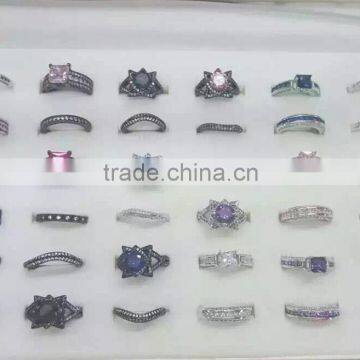 AAA Cubic Zirconia Black Plated Brass/925 Silver Finger Ring for Christmas photo-5