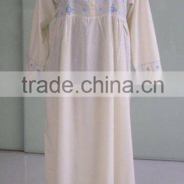 white cotton Ladies' Nightgown