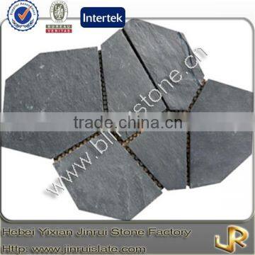 Natural black slate stack stone mesh