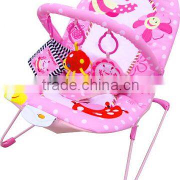 New Design Pink Insect Baby Rocker,musical baby bouncer chair with lovely toys