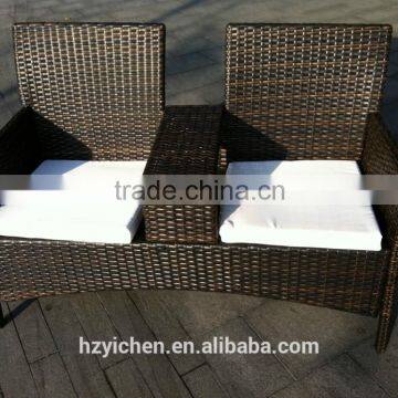 KD rattan 2 person sofa/ 2 seat rattan bench