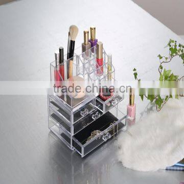 Eco-friendly PS clear acrylic cosmetic & makeup organizer drawer