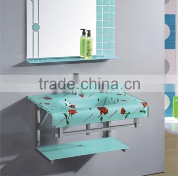 New design flower shape thick transparent and cheap bathroom glass basin(WMD-49)