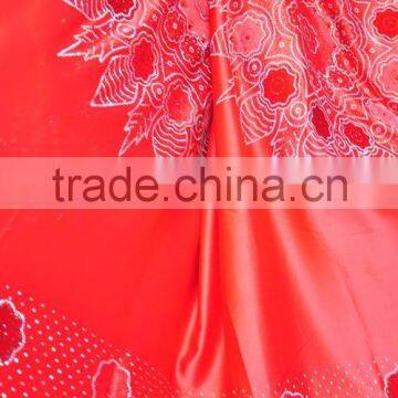 CL6303-9 new design high quality Silk material with velvet stone embroidreied 5 yard one piece for making new design dress