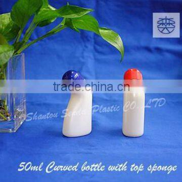 Unique bottles liquid packaging bottle with top sponge