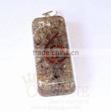 Blue Aventurine Orgone Long Rectangle Pendant | Aventurine Stone Pendant | Orgone Pendant | Orgonite Stone | Rectangle Pendant