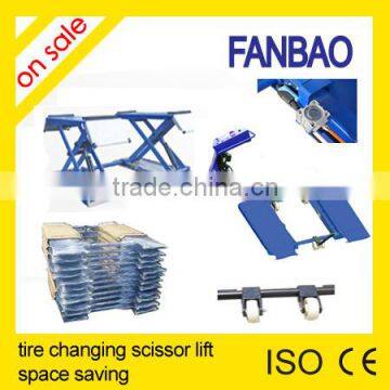 Portable Mid-rise Scissor Hydraulic Lift with trolly