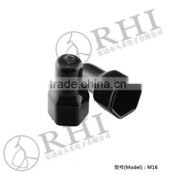 M16 Black threaded steel pipe cap, pvc pipe threaded cap