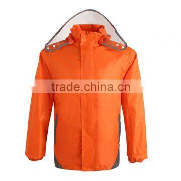 Fashion Leisure Bright Color Reflective Thin Foldable Raincoat