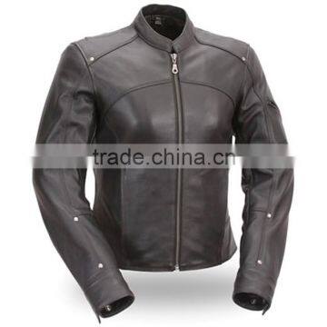 Ladies Motorbike Leather Jackets /Girl Racing Jacket