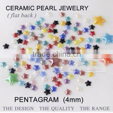 ceramics pearl 4*4mm pentagram flat back ceramic Rhinestone factory direct on sales